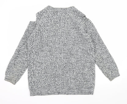 BeYou Womens Grey  Knit Pullover Jumper Size 12  - Cut Out Shoulder