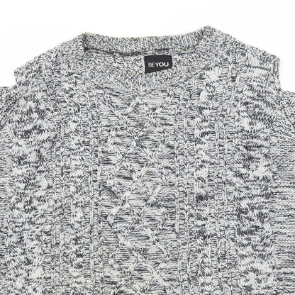 BeYou Womens Grey  Knit Pullover Jumper Size 12  - Cut Out Shoulder