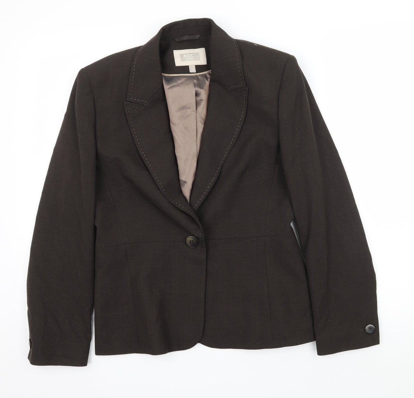 NEXT Womens Brown Check  Jacket Suit Jacket Size 12