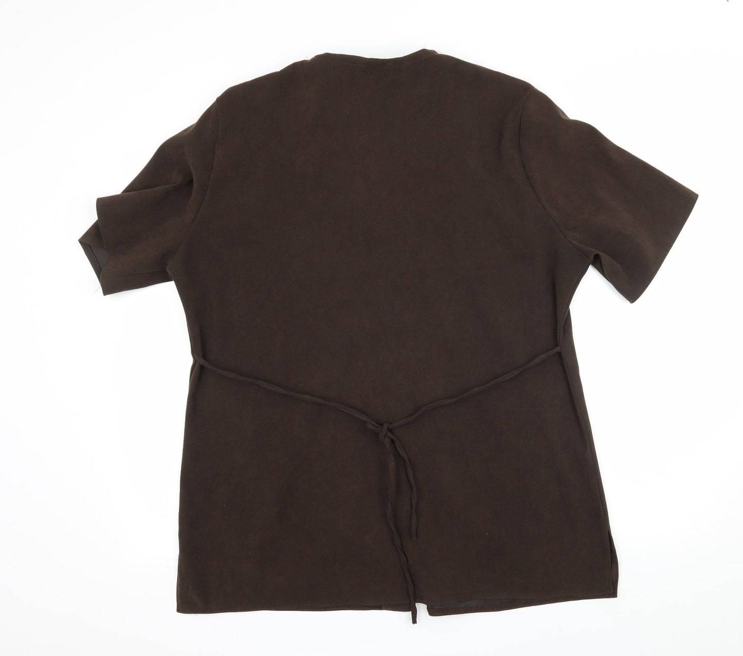Xrose Womens Brown  Velour Basic Button-Up Size 18