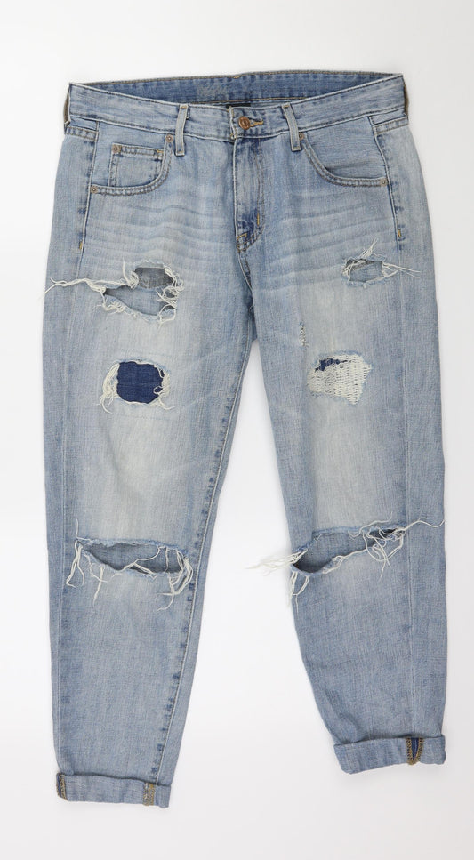 Mossimo Womens Blue  Denim Mom Jeans Size 32 in L25 in