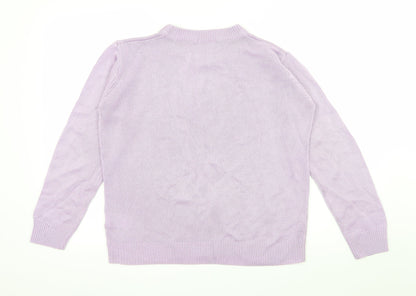 Preloved Damart Womens Purple  Knit Pullover Jumper Size 10 - Back