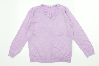 Damart Womens Purple  Knit Pullover Jumper Size 10
