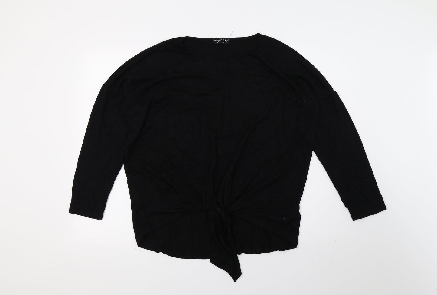 Select Womens Black  Knit Basic T-Shirt Size 16