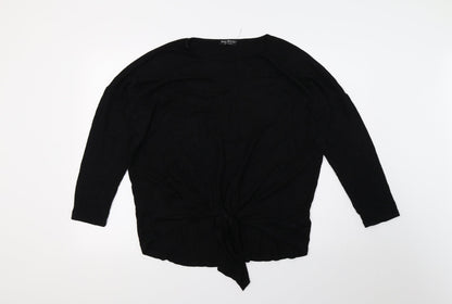 Select Womens Black  Knit Basic T-Shirt Size 16