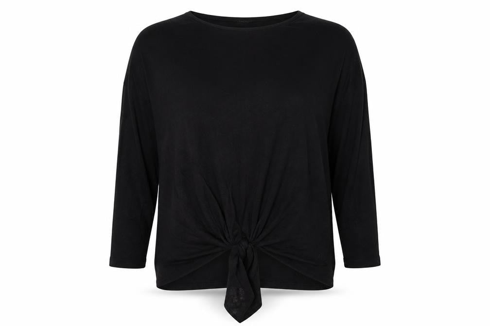 Select Womens Black  Knit Basic T-Shirt Size 16