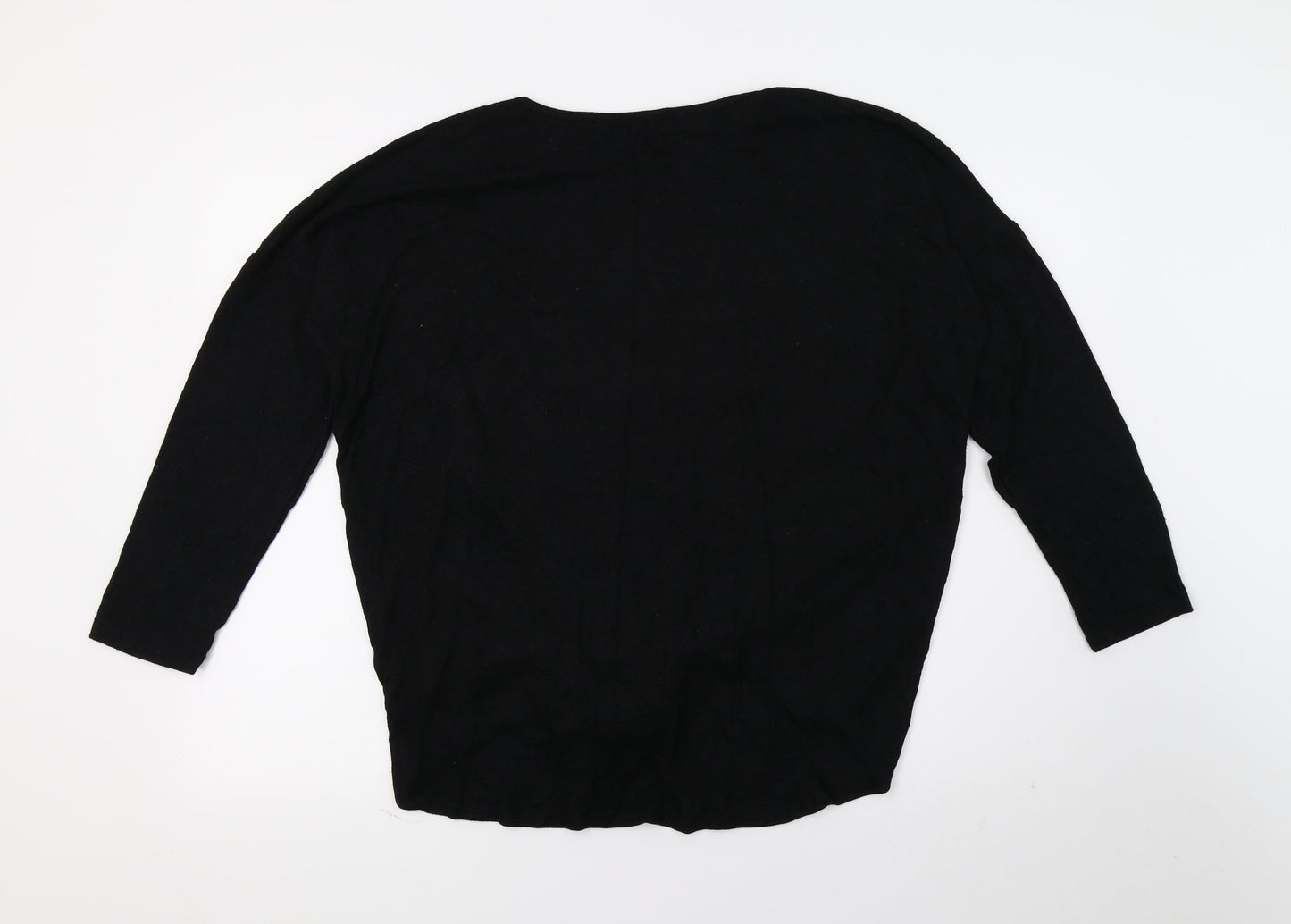 Select Womens Black  Knit Basic T-Shirt Size 16