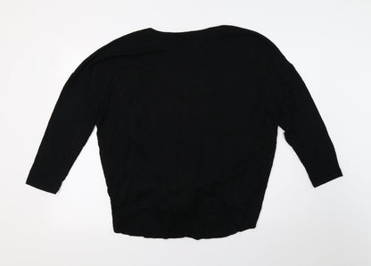 Select Womens Black  Knit Basic T-Shirt Size 16