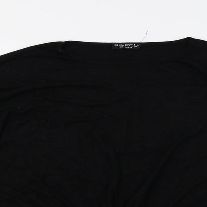 Select Womens Black  Knit Basic T-Shirt Size 16
