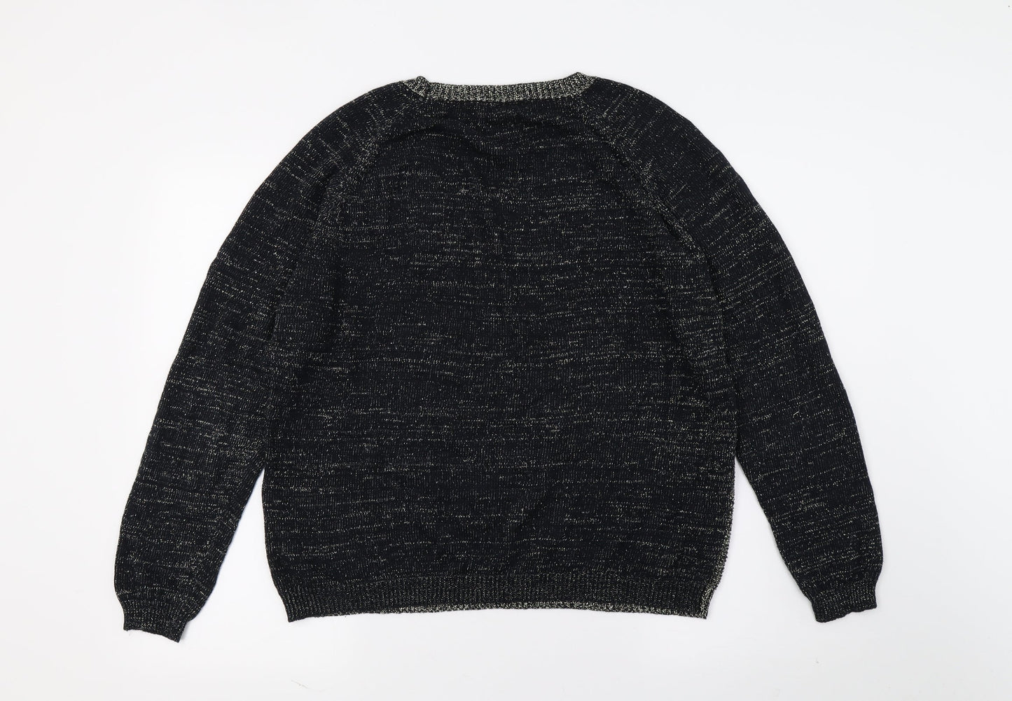 Klass Womens Gold  Knit Pullover Jumper Size L