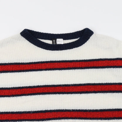 H&M Womens Multicoloured Striped Knit Pullover Jumper Size 10