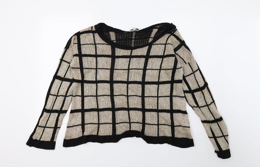 Peacocks Womens Brown Striped Knit Pullover Jumper Size XL