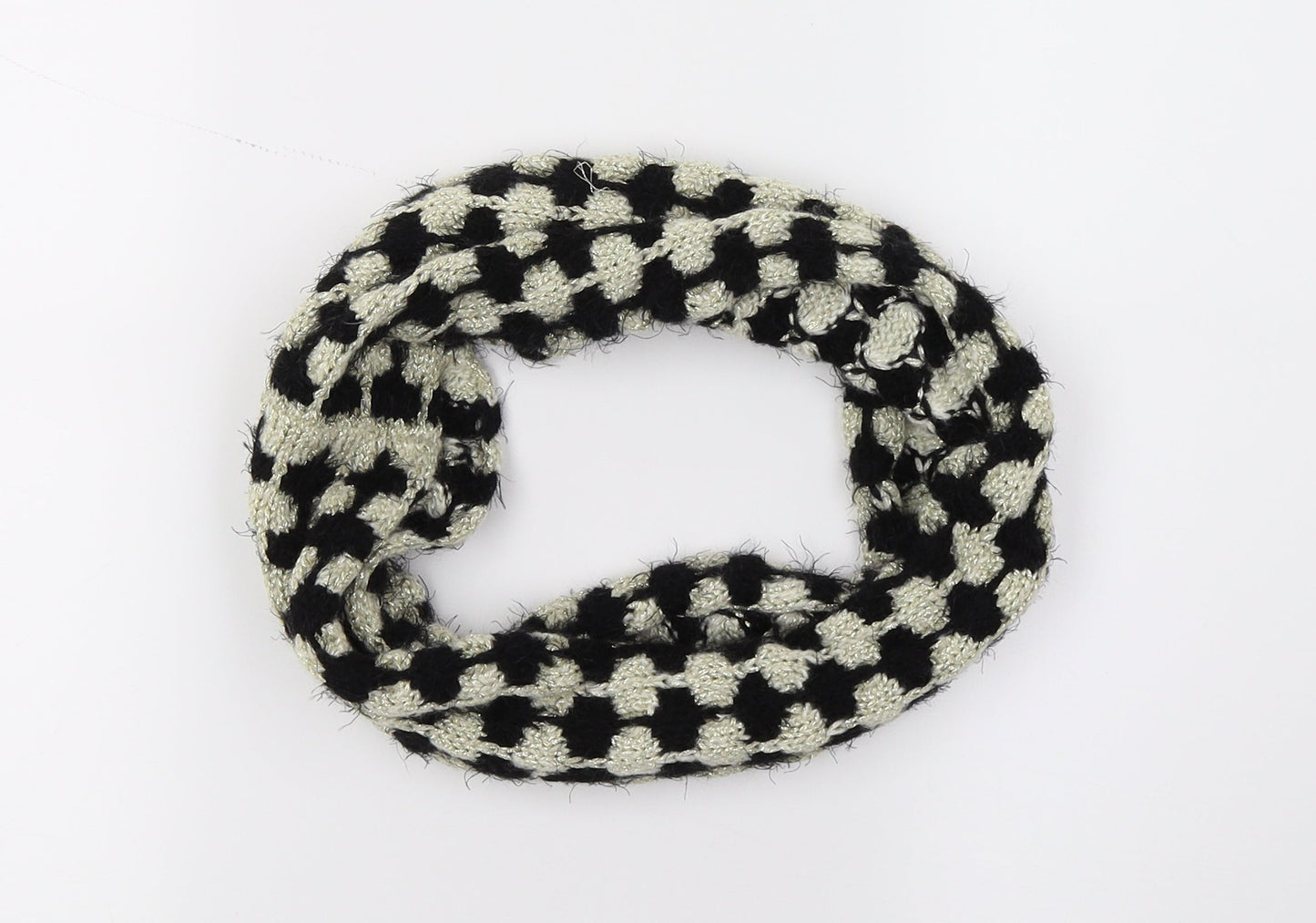 Preworn Womens Black Check Knit  Scarf