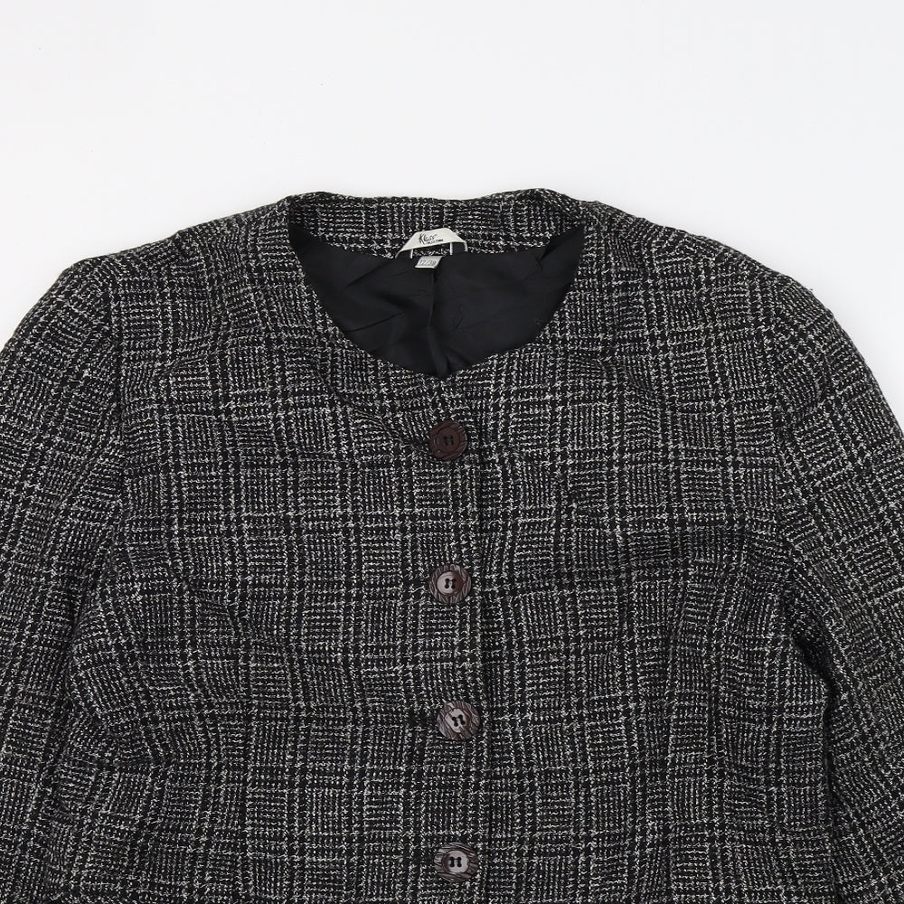 Klass Womens Black Check  Jacket  Size 12