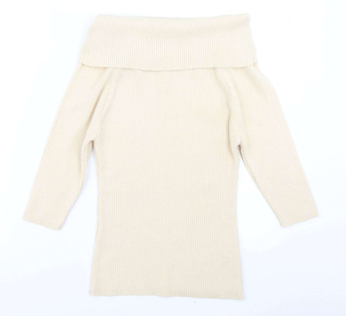 R Womens Ivory  Knit Pullover Jumper Size 10
