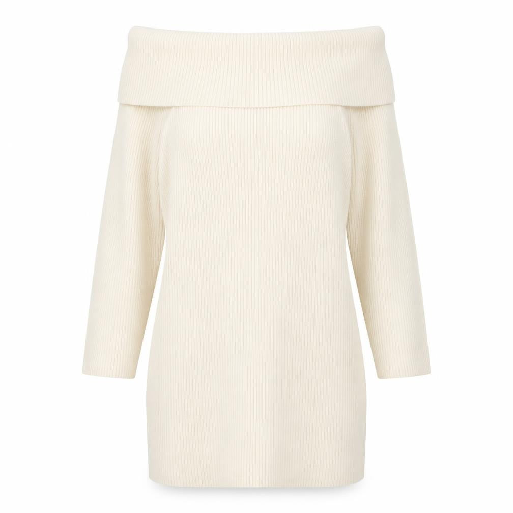 R Womens Ivory  Knit Pullover Jumper Size 10