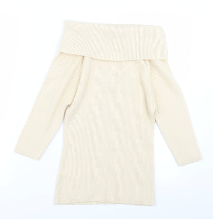 R Womens Ivory  Knit Pullover Jumper Size 10