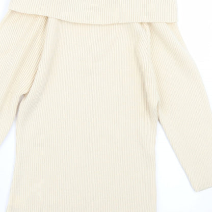 R Womens Ivory  Knit Pullover Jumper Size 10
