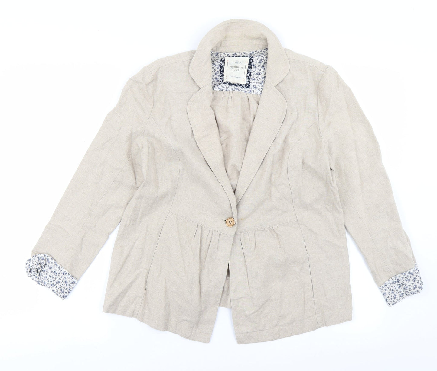 Beacan Cove Womens Beige   Jacket Blazer Size S