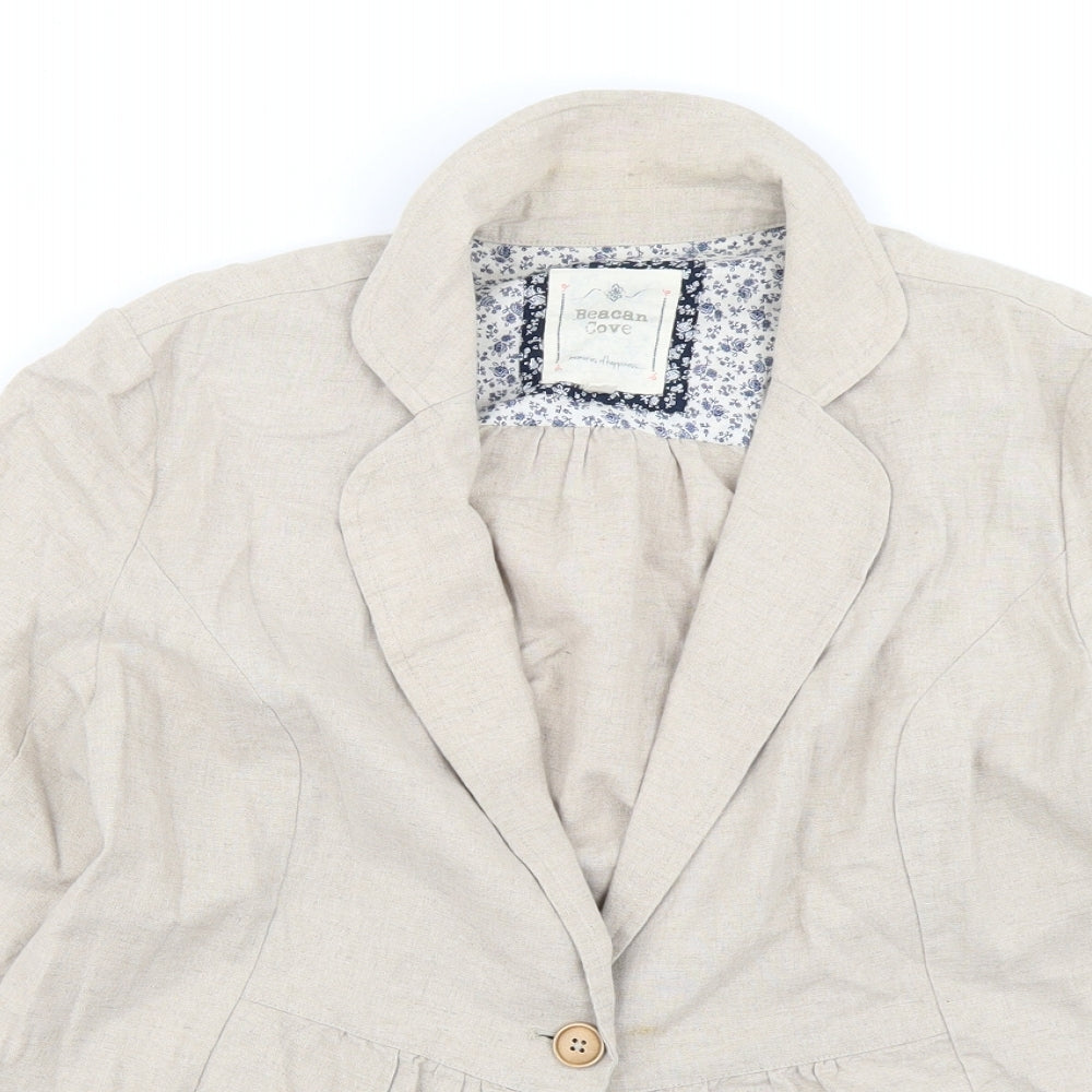 Beacan Cove Womens Beige   Jacket Blazer Size S