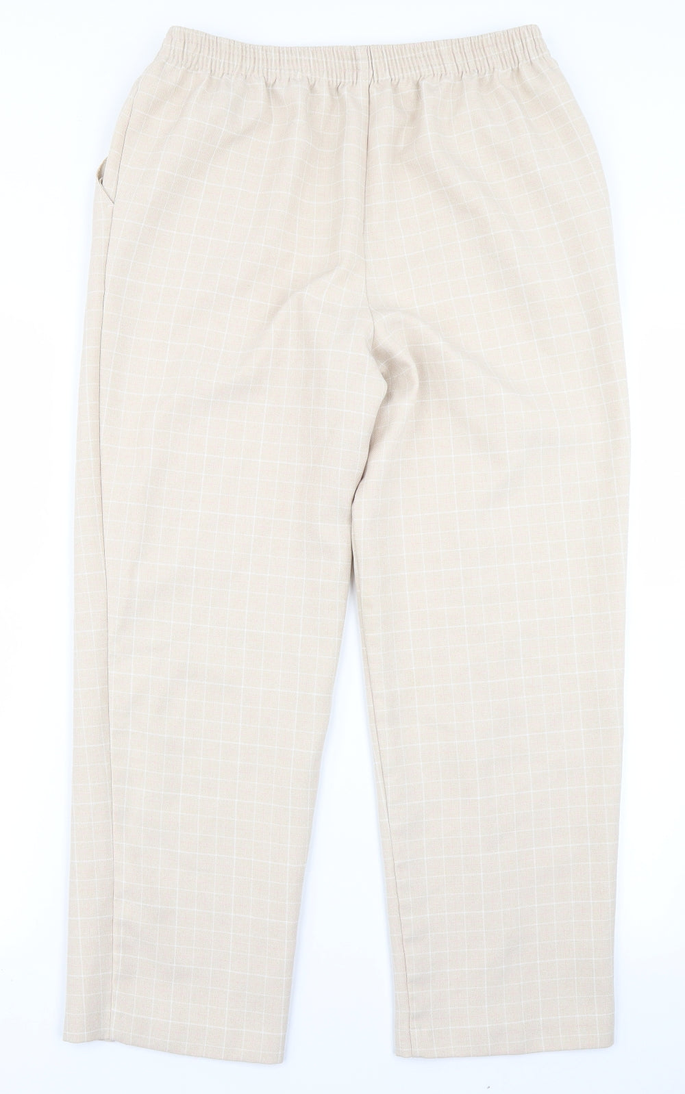 Marks & Spencer Womens Beige Plaid  Trousers  Size 12 L24 in