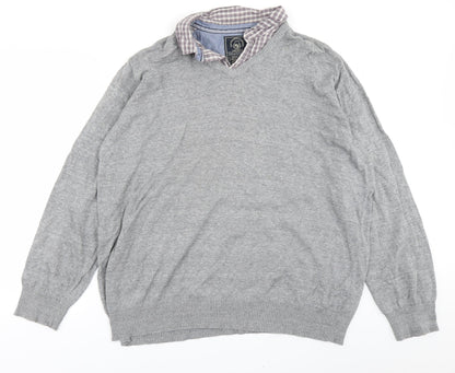 Front view of Easy men’s grey knit jumper, size XL