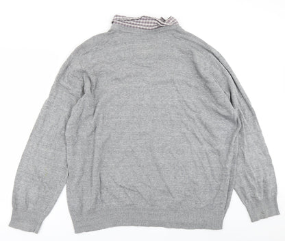 Back view of Easy men’s grey knit jumper, size XL