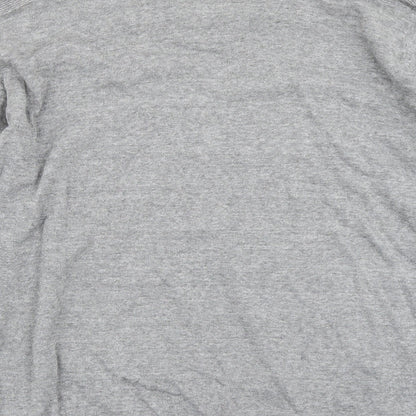 Brand and care label for Easy men’s grey knit jumper, size XL
