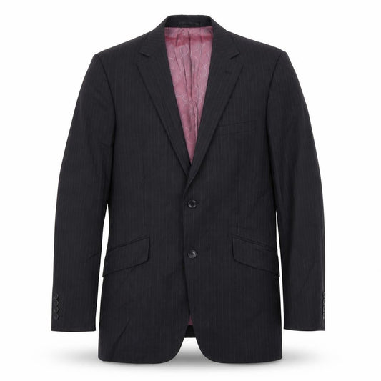 REMUS Mens Black Striped  Jacket Blazer Size 38