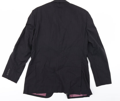Remus Uomo Mens Black Striped  Jacket Blazer Size 38