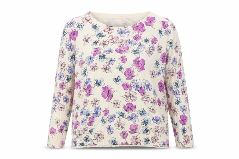 wearhouse Womens Multicoloured Floral  Pullover Jumper Size 14  - button back