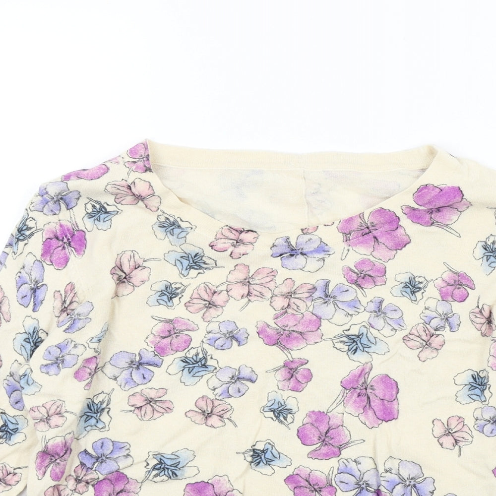 wearhouse Womens Multicoloured Floral  Pullover Jumper Size 14  - button back