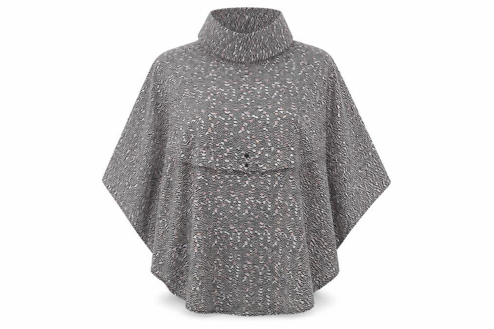 pro climate Womens Black Geometric  Jacket Poncho One Size