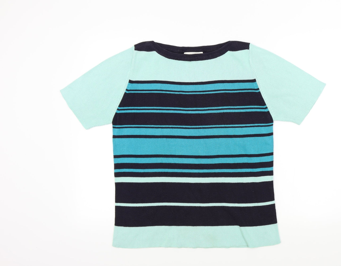 Ann Harvey Womens Blue Striped  Pullover Jumper Size 16