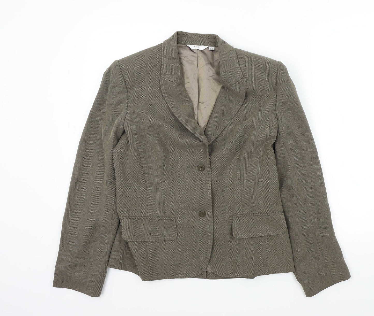NEXT Womens Brown Colourblock  Jacket Blazer Size 14