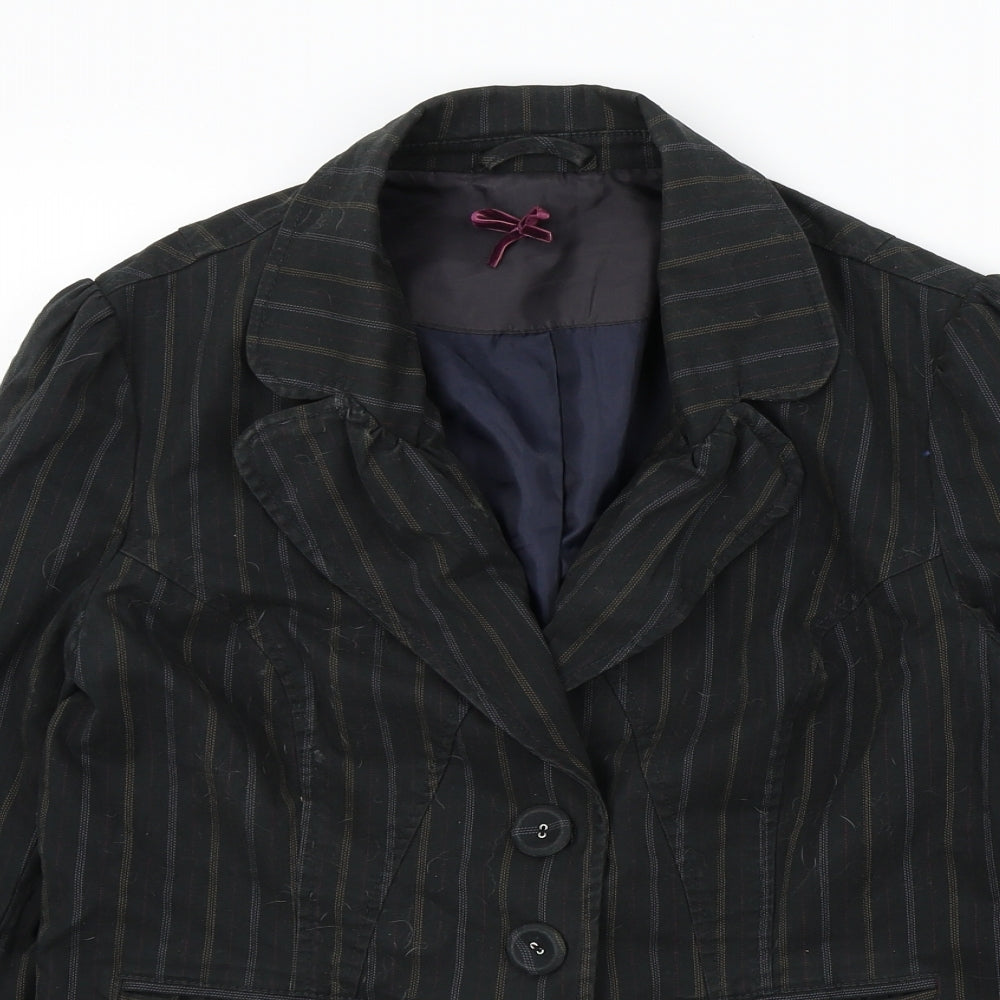 NEXT Womens Black Striped  Gilet Jacket Size 12