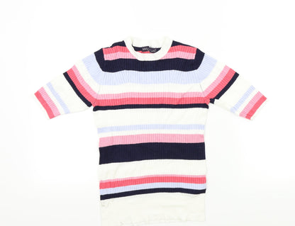 Marks & Spencer Womens Multicoloured Striped  Pullover Jumper Size 10