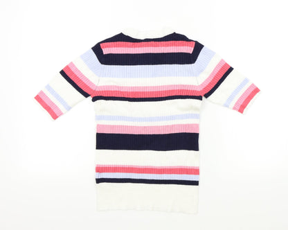 Marks & Spencer Womens Multicoloured Striped  Pullover Jumper Size 10