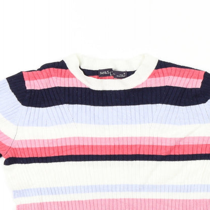 Marks & Spencer Womens Multicoloured Striped  Pullover Jumper Size 10