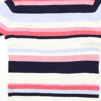 Marks & Spencer Womens Multicoloured Striped  Pullover Jumper Size 10