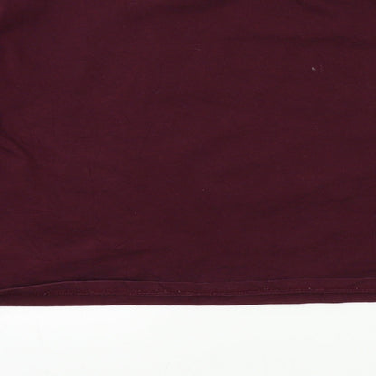 Brand and care label for bershak girls’ red colourblock jumper, size S