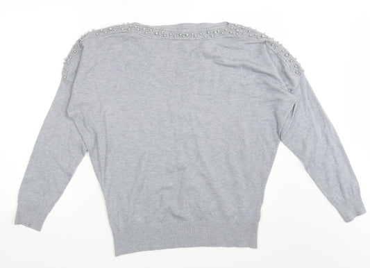 Quiz Womens Grey   Pullover Sweatshirt Size L