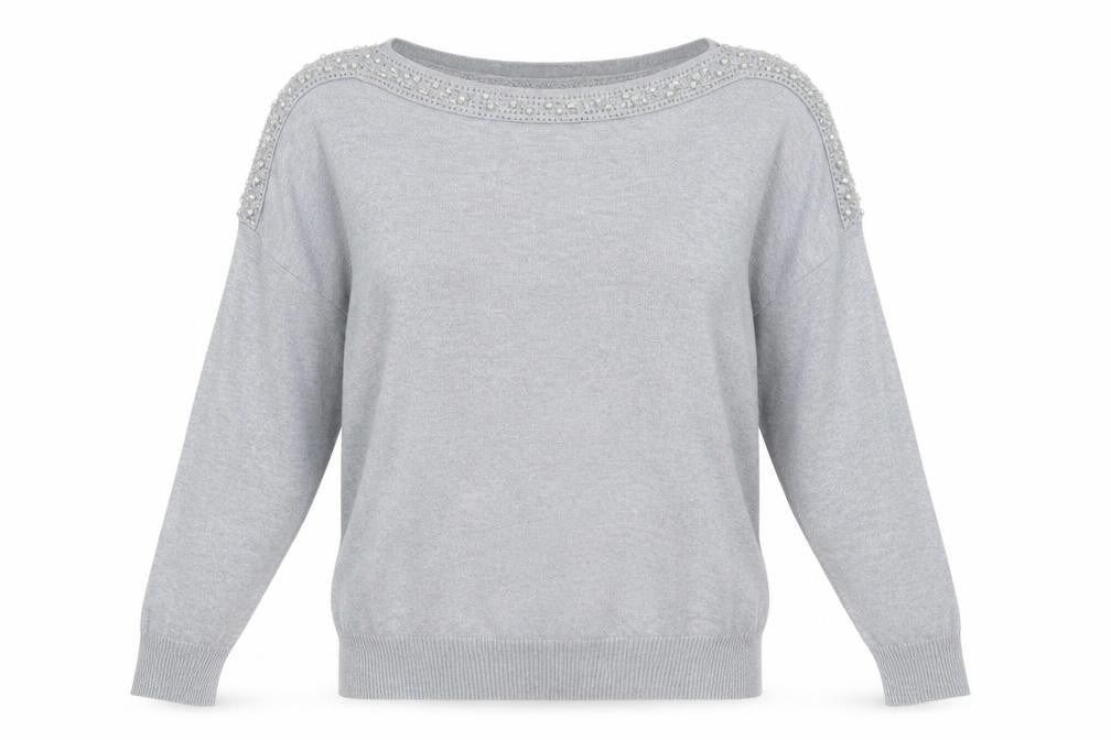 Quiz Womens Grey   Pullover Sweatshirt Size L