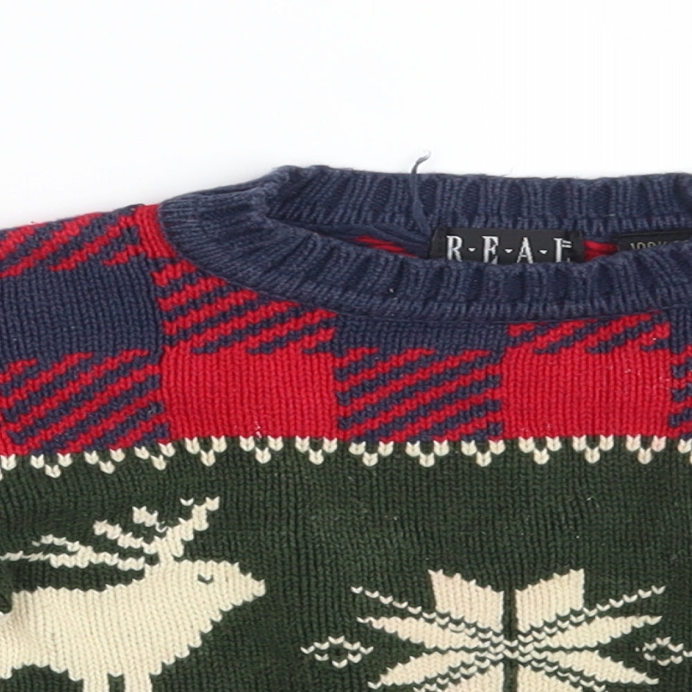 Real Clothes Boys Multicoloured Geometric  Pullover Jumper Size 0-3 Months