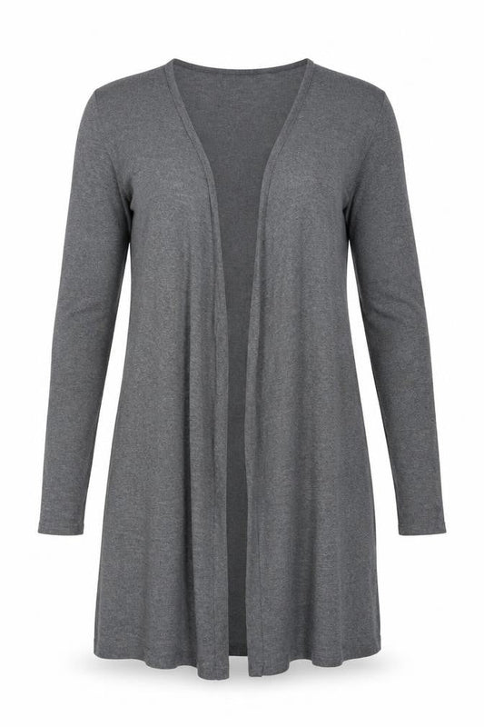 Front view of Red Herring women’s grey knit cardigan jumper, size UK 8
