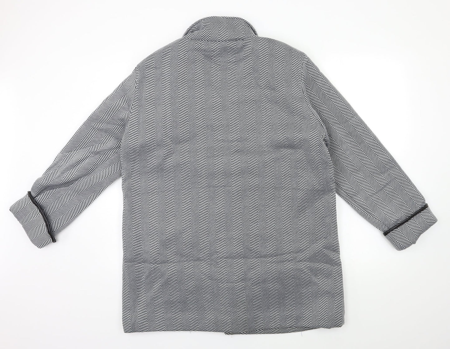 Anne De Lancay Womens Grey Striped  Jacket Coat Size 20