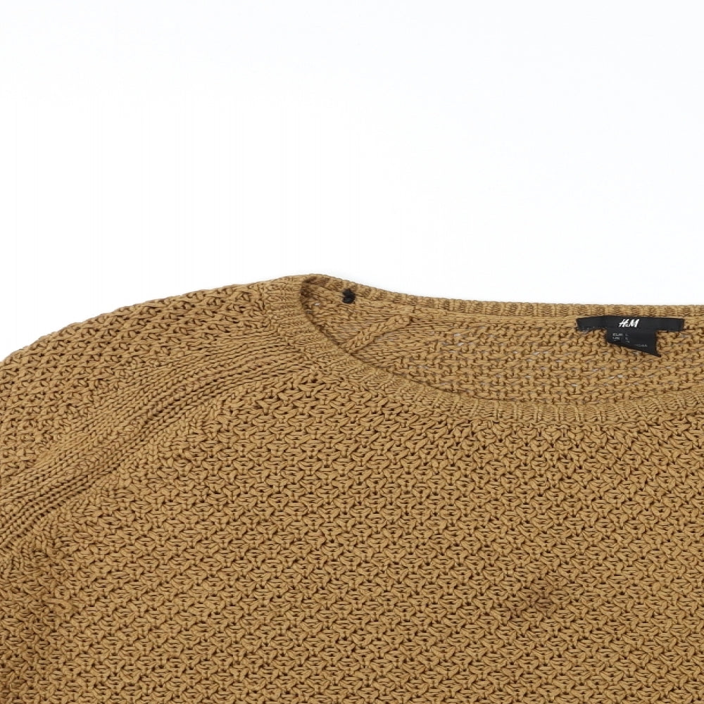 H&M Womens Brown  Knit Pullover Jumper Size L