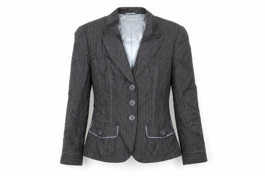 Laurel Womens Grey Striped  Jacket Suit Jacket Size 10