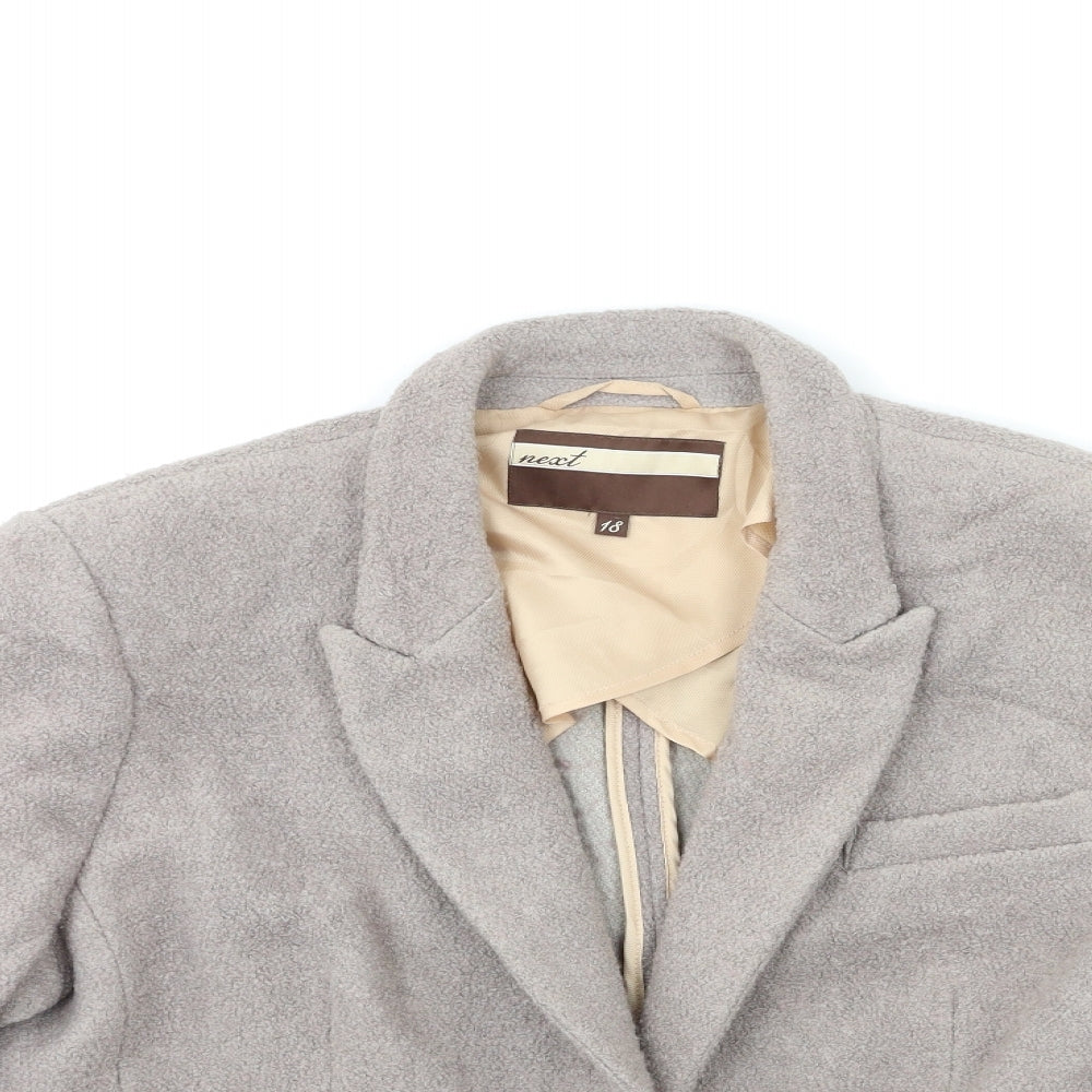NEXT Womens Grey   Overcoat Coat Size 18