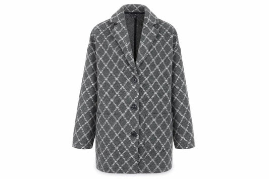 Next Womens Grey Check  Overcoat Coat Size M